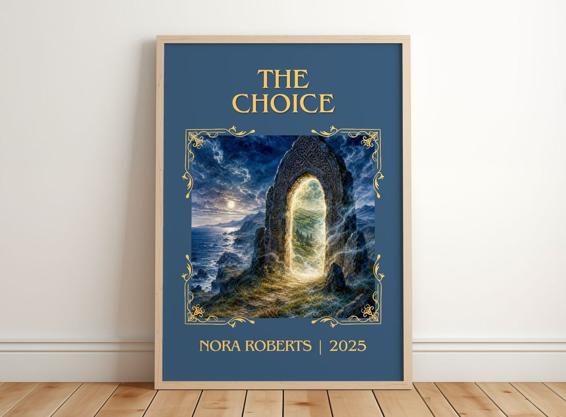 The Choice Classic Book Art Print by Nora Roberts – framed print leaning on a wooden floor