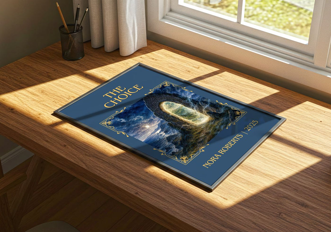 The Choice Classic Book Art Print by Nora Roberts – print on a sunlit desk