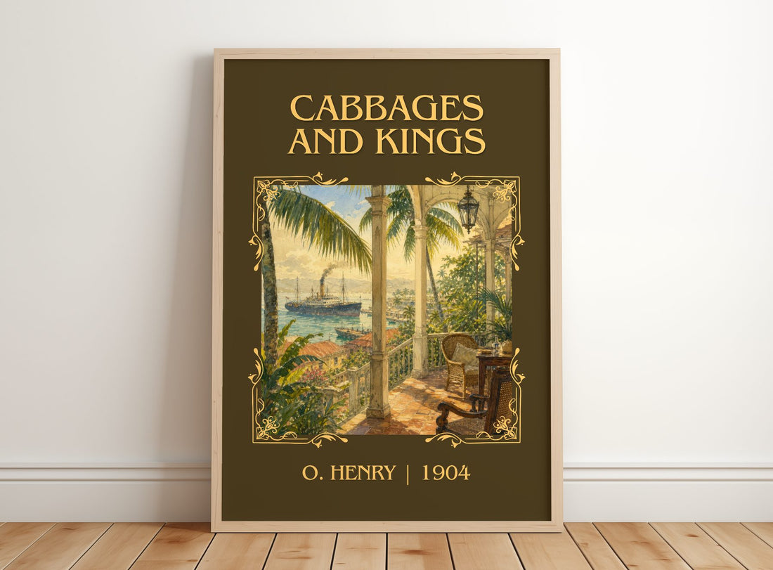 Cabbages And Kings Classic Book Art Print by O. Henry – framed print leaning on a wooden floor