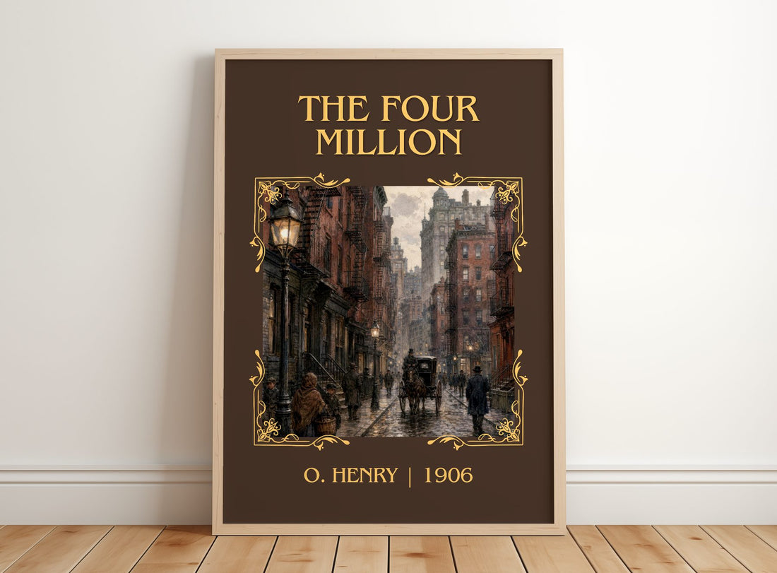 The Four Million Classic Book Art Print by O. Henry – framed print leaning on a wooden floor