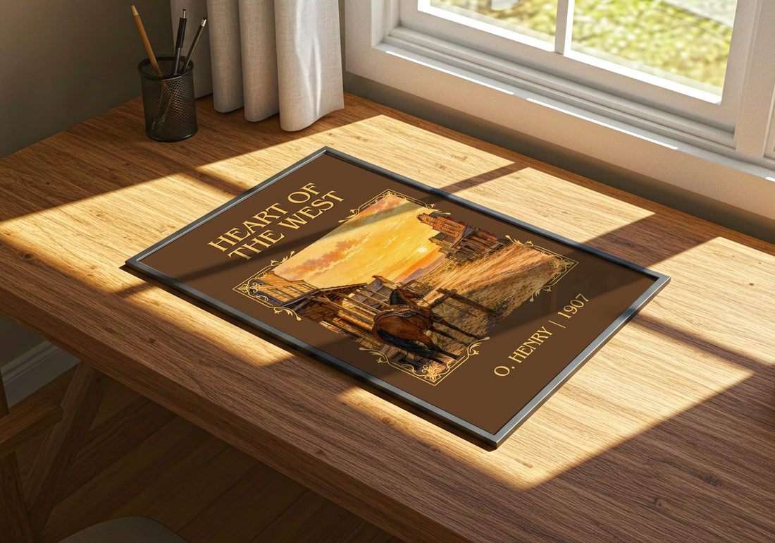 Heart Of The West Classic Book Art Print by O. Henry – print on a sunlit desk
