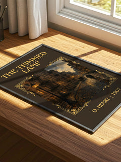 The Trimmed Lamp Classic Book Art Print by O. Henry – print on a sunlit desk