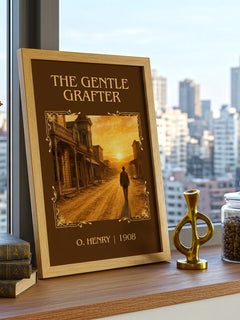 The Gentle Grafter Classic Book Art Print by O. Henry – framed print on a city-view windowsill