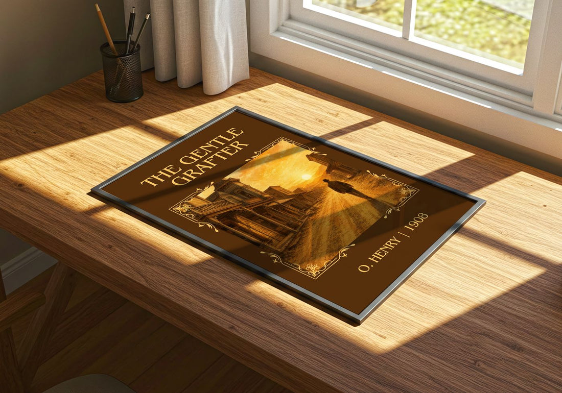 The Gentle Grafter Classic Book Art Print by O. Henry – print on a sunlit desk