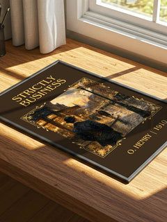 Strictly Business Classic Book Art Print by O. Henry – print on a sunlit desk