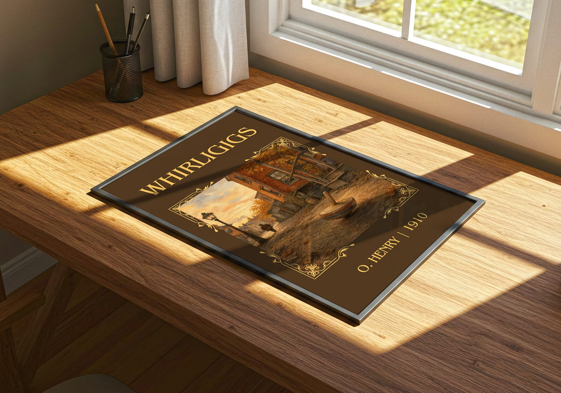 Whirligigs Classic Book Art Print by O. Henry – print on a sunlit desk