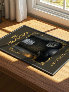 De Profundis Classic Book Art Print by Oscar Wilde – print on a sunlit desk