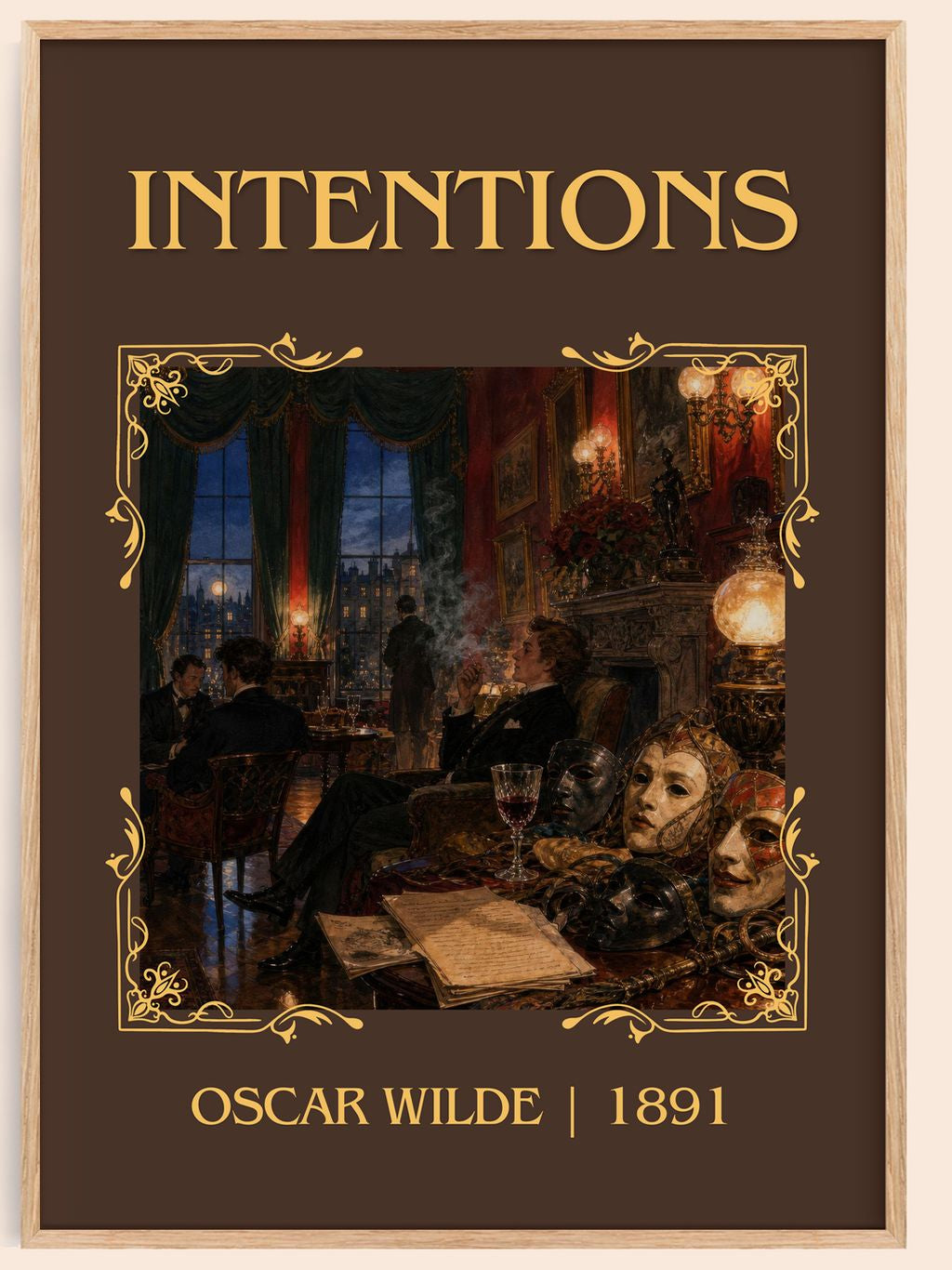 Intentions Classic Book Art Print by Oscar Wilde – book poster