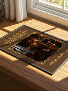 Lord Arthur Savile's Crime And Other Stories Classic Book Art Print by Oscar Wilde – print on a sunlit desk