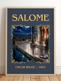 Salomé Classic Book Art Print by Oscar Wilde – framed print leaning on a wooden floor