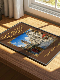 The Duchess Of Padua Classic Book Art Print by Oscar Wilde – print on a sunlit desk