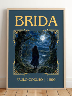 Brida Classic Book Art Print by Paulo Coelho – framed print leaning on a wooden floor