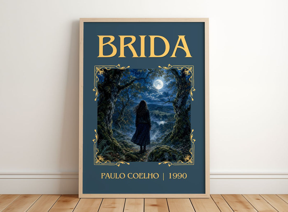 Brida Classic Book Art Print by Paulo Coelho – framed print leaning on a wooden floor