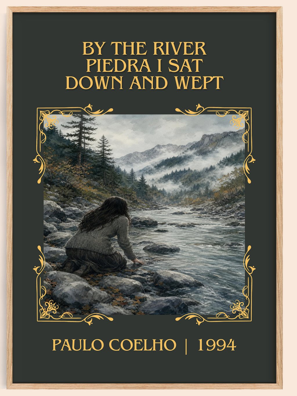 By The River Piedra I Sat Down And Wept Classic Book Art Print by Paulo Coelho – book poster