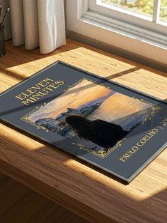 Eleven Minutes Classic Book Art Print by Paulo Coelho – print on a sunlit desk