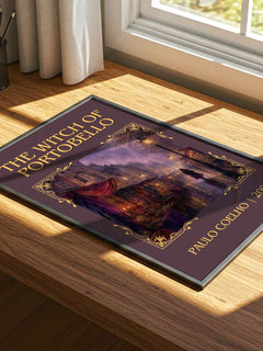 The Witch Of Portobello Classic Book Art Print by Paulo Coelho – print on a sunlit desk