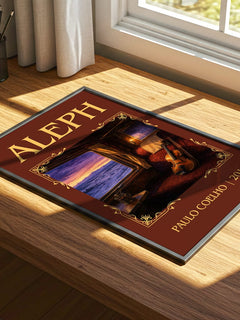 Aleph Classic Book Art Print by Paulo Coelho – print on a sunlit desk