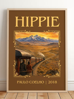 Hippie Classic Book Art Print by Paulo Coelho – framed print leaning on a wooden floor