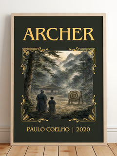 Archer Classic Book Art Print by Paulo Coelho – framed print leaning on a wooden floor