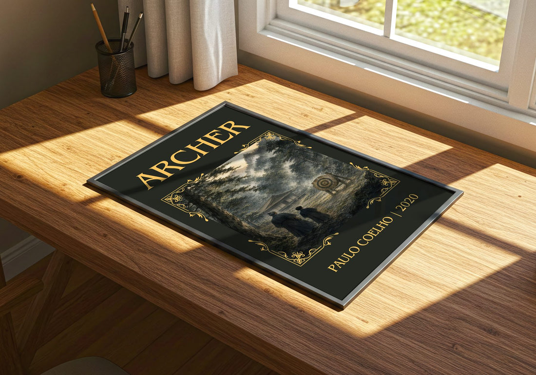 Archer Classic Book Art Print by Paulo Coelho – print on a sunlit desk