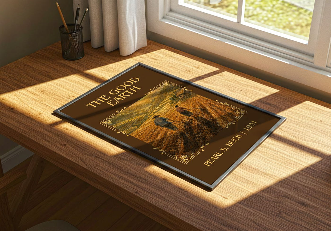 The Good Earth Classic Book Art Print by Pearl S. Buck – print on a sunlit desk