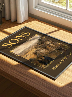 Sons Classic Book Art Print by Pearl S. Buck – print on a sunlit desk