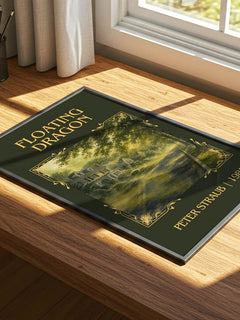 Floating Dragon Classic Book Art Print by Peter Straub – print on a sunlit desk