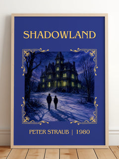 Shadowland Classic Book Art Print by Peter Straub – framed print leaning on a wooden floor