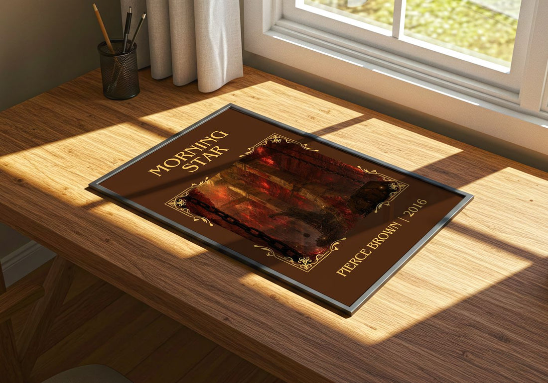 Morning Star Classic Book Art Print by Pierce Brown – print on a sunlit desk