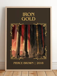Iron Gold Classic Book Art Print by Pierce Brown – framed print leaning on a wooden floor
