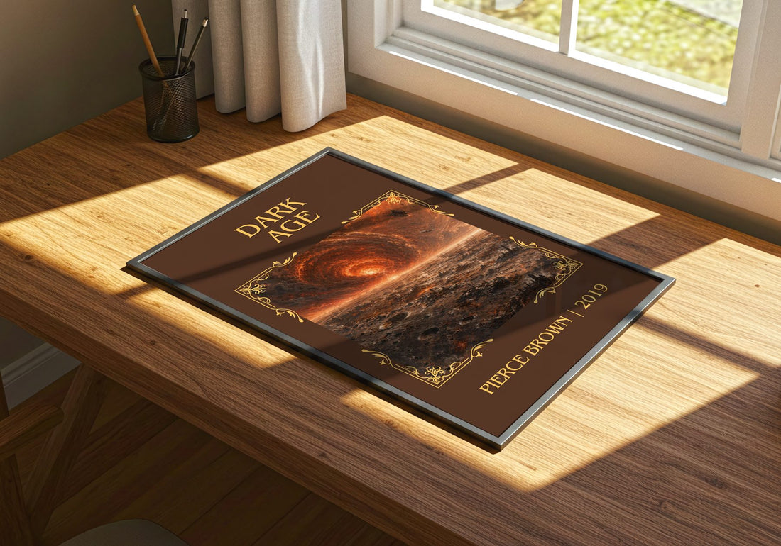 Dark Age Classic Book Art Print by Pierce Brown – print on a sunlit desk
