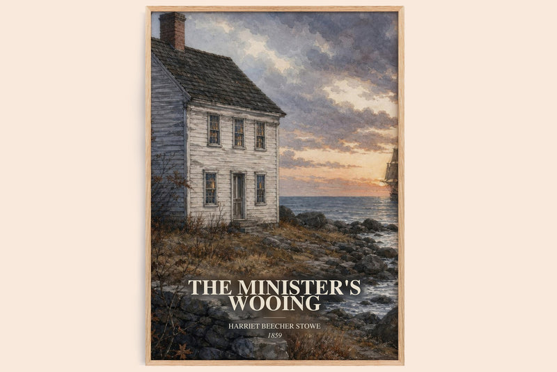 The Minister'S Wooing watercolour book poster by Harriet Beecher Stowe – framed literary art print