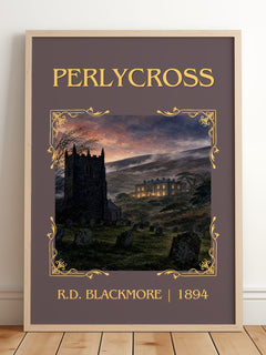 Perlycross Classic Book Art Print by R.D. Blackmore – framed print leaning on a wooden floor
