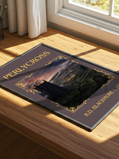 Perlycross Classic Book Art Print by R.D. Blackmore – print on a sunlit desk