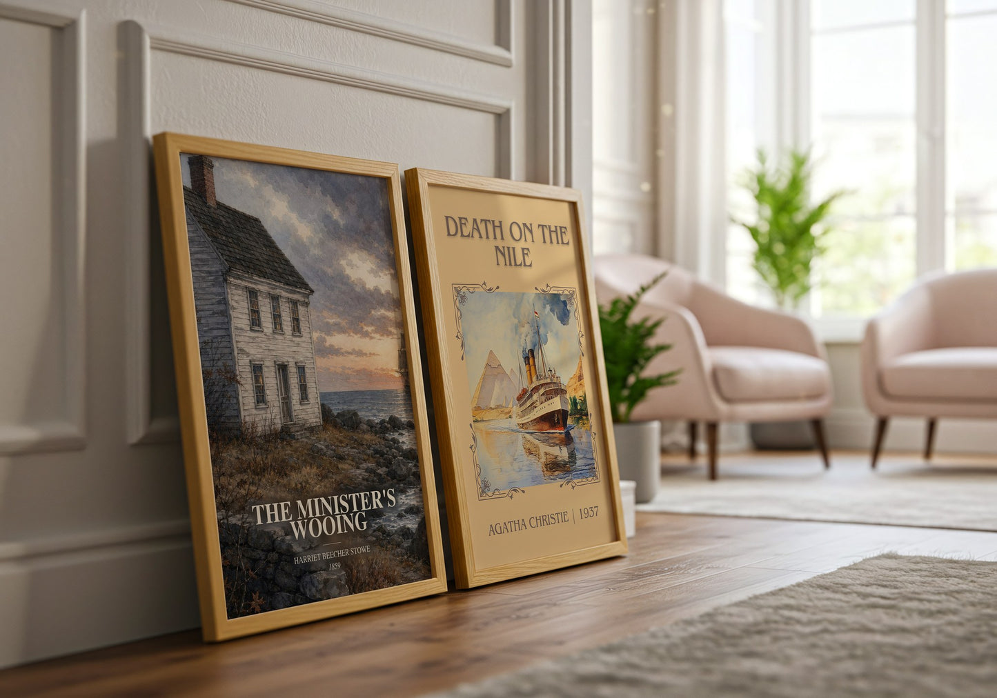 The Minister'S Wooing watercolour print framed by window – literary home decor