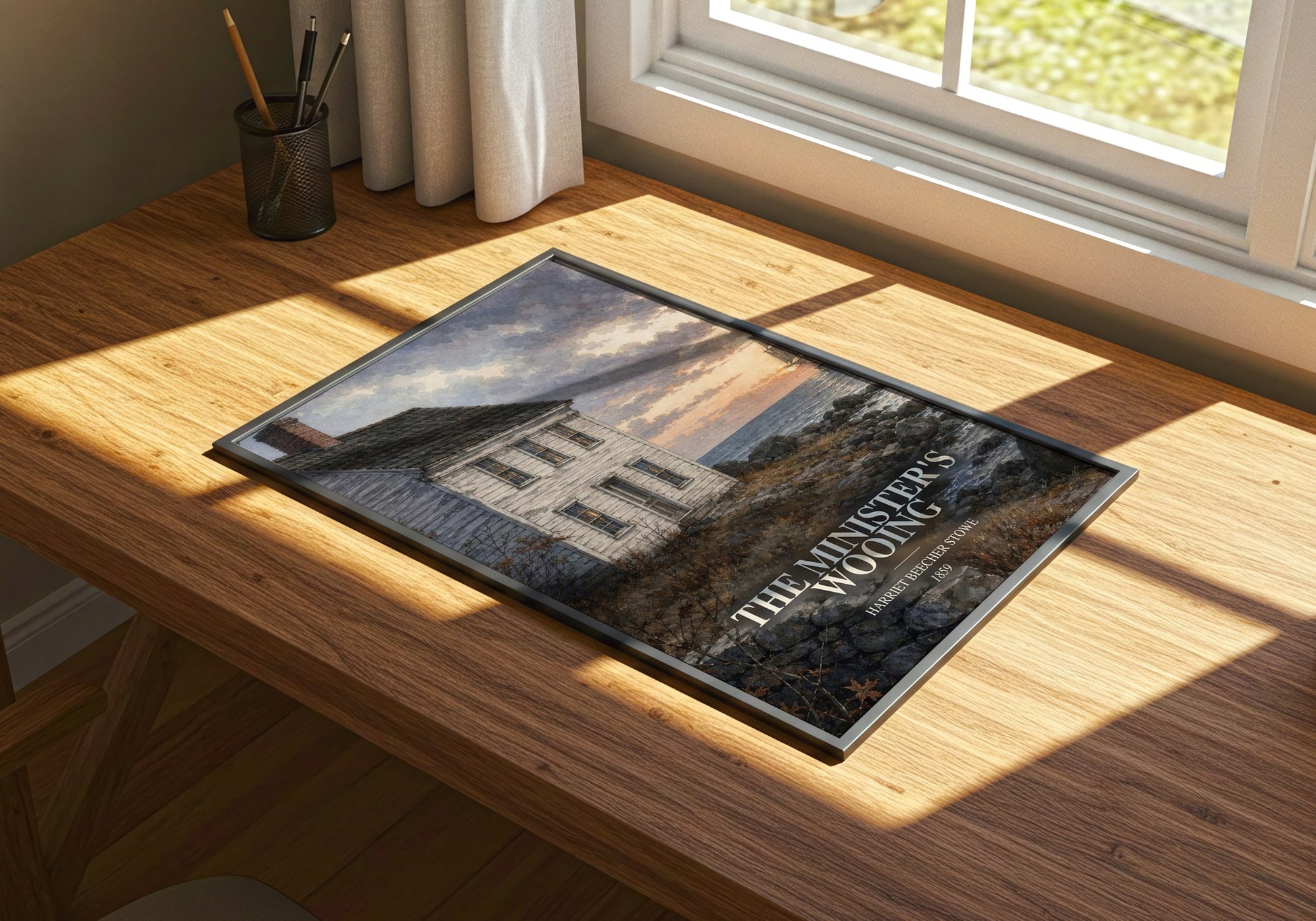 The Minister'S Wooing watercolour book poster framed on wall – historical fiction wall art