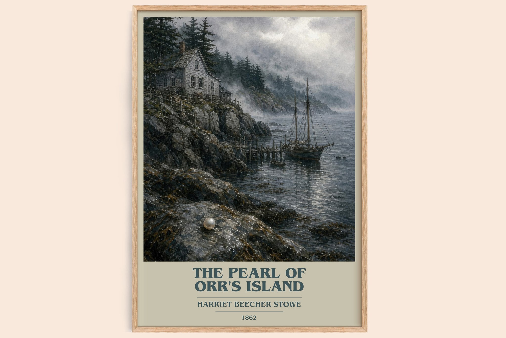 The Pearl Of Orr's Island Book Cover Poster by Harriet Beecher Stowe