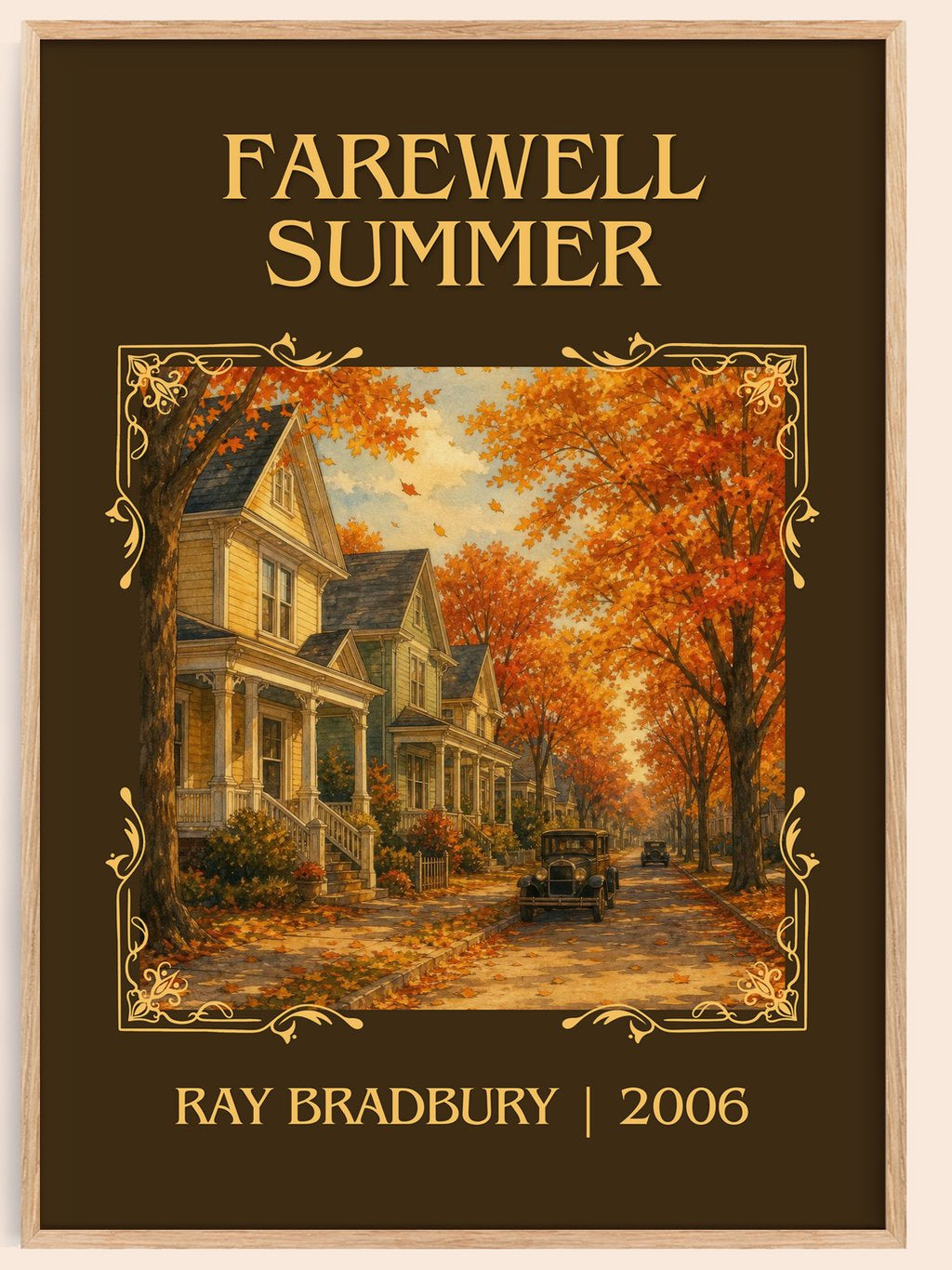 Farewell Summer Classic Book Art Print by Ray Bradbury – book poster