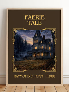 Faerie Tale Classic Book Art Print by Raymond E. Feist – framed print leaning on a wooden floor