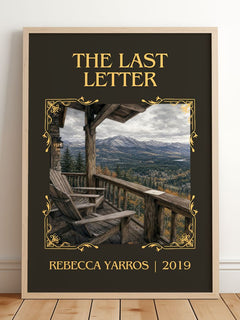 The Last Letter Classic Book Art Print by Rebecca Yarros – framed print leaning on a wooden floor