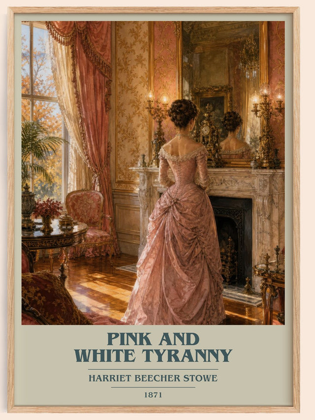 Pink And White Tyranny Book Cover Poster by Harriet Beecher Stowe