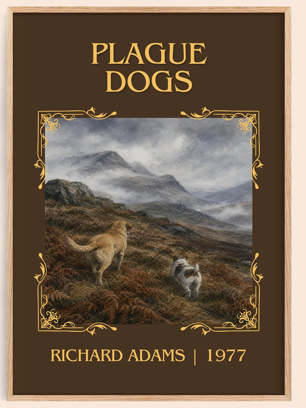 Plague Dogs Classic Book Art Print by Richard Adams – book poster