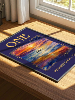 One Classic Book Art Print by Richard Bach – print on a sunlit desk