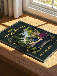 The Regulators Classic Book Art Print by Richard Bachman – print on a sunlit desk
