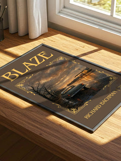 Blaze Classic Book Art Print by Richard Bachman – print on a sunlit desk