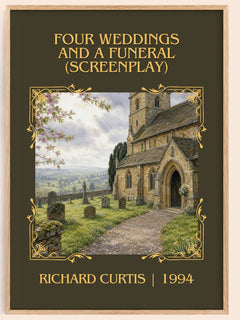 Four Weddings And A Funeral (Screenplay) Classic Book Art Print by Richard Curtis – book poster