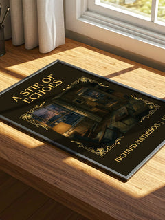 A Stir Of Echoes Classic Book Art Print by Richard Matheson – print on a sunlit desk