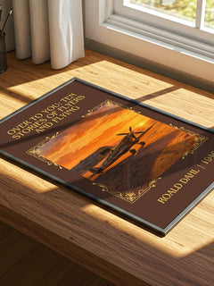 Over To You: Ten Stories Of Flyers And Flying Classic Book Art Print by Roald Dahl – print on a sunlit desk