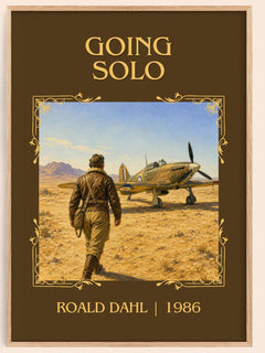 Going Solo Classic Book Art Print by Roald Dahl – book poster