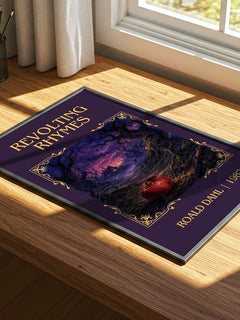 Revolting Rhymes Classic Book Art Print by Roald Dahl – print on a sunlit desk
